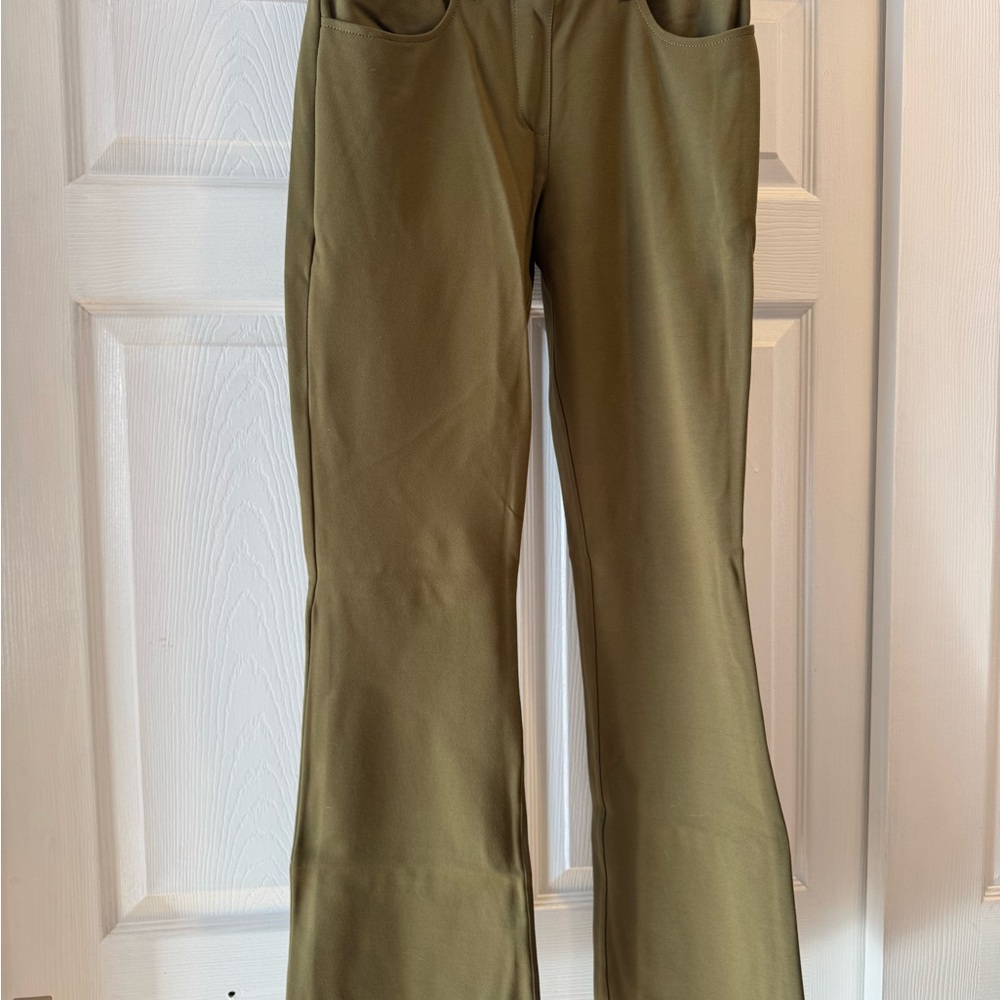 Betabrand Olive Green Flared Pants